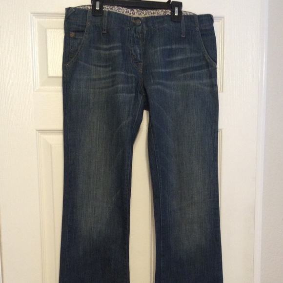 SEE by Chloé mid rise bootcut dark wash jeans women’s size 29 floral inner band - Picture 1 of 15